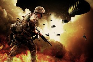 Home war, soldiers, parachutes, paratroopers, warrior, military, army, firearms, explosion, fire, weapons, warfare, war, war, war, war, war, army, army